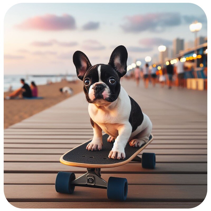 French Bull Dog Boardwalk Coaster Set