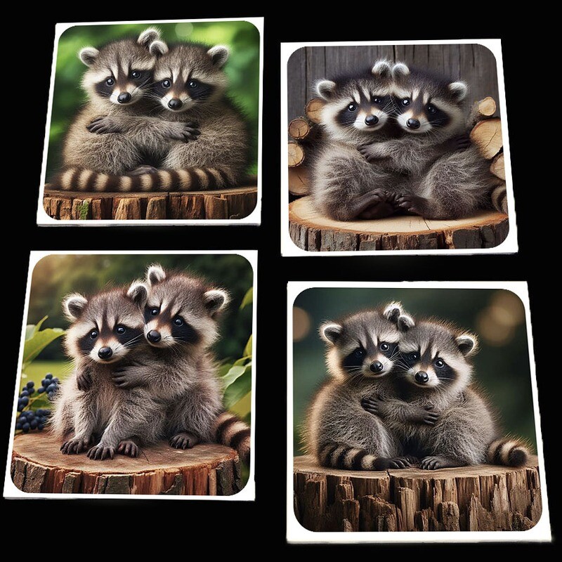 Raccoon Rendezvous Coaster Set