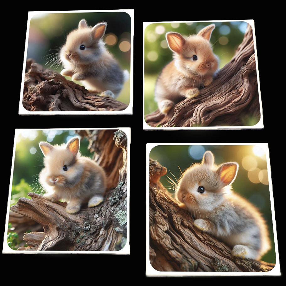 Bunny Branch Bash Coaster Set