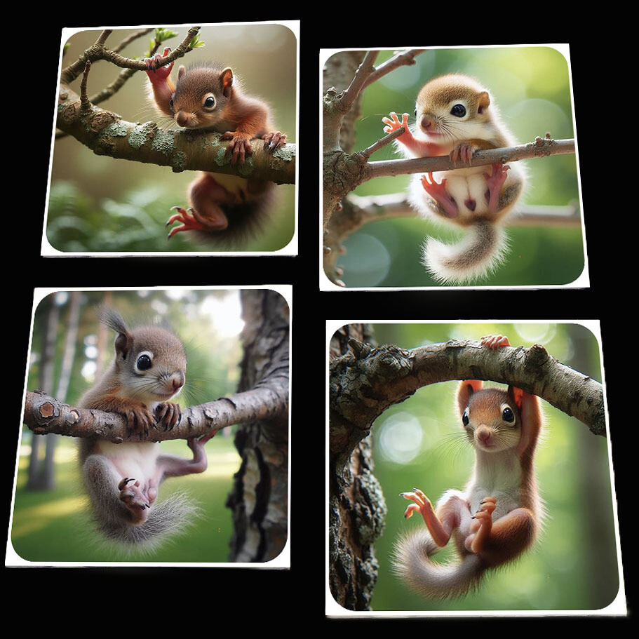 Squirrelly Hangout Coaster Set
