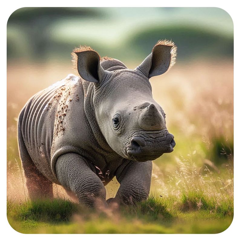 Baby Rhino Coaster Set