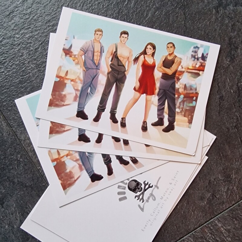 Boneyard Kings (Everly, Callum, Mateo, Saint) A6 art print