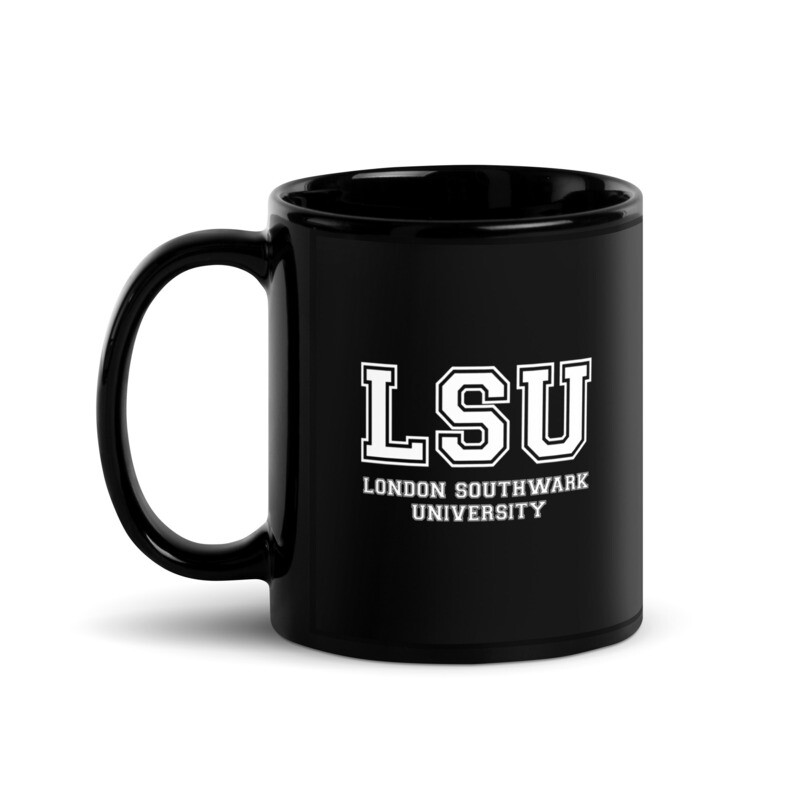 London Southwark University (LSU) Black Glossy Mug