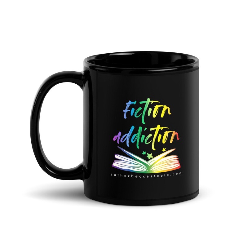 Fiction Addiction Black Glossy Mug