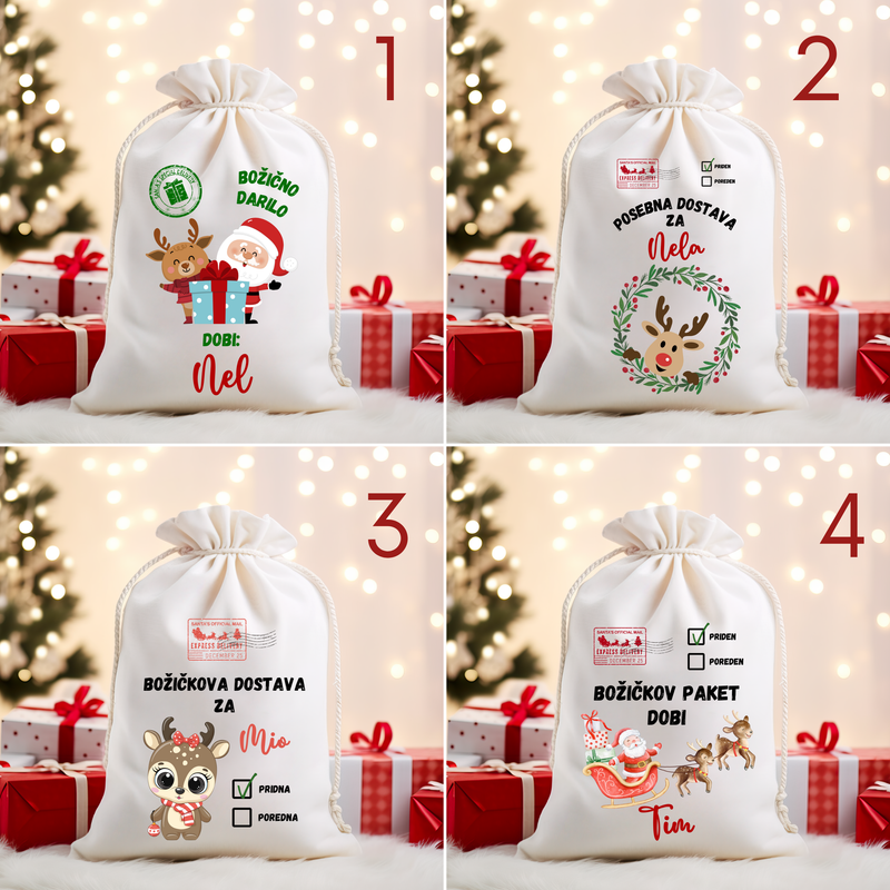 Božične vrečke (dve velikosti) Božične vrečke (dve velikosti)