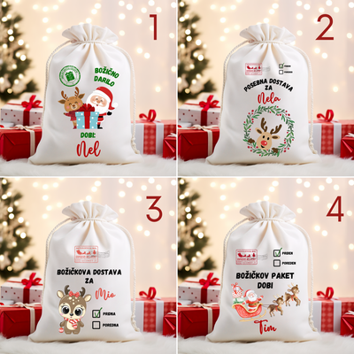 Božične vrečke (dve velikosti) Božične vrečke (dve velikosti)