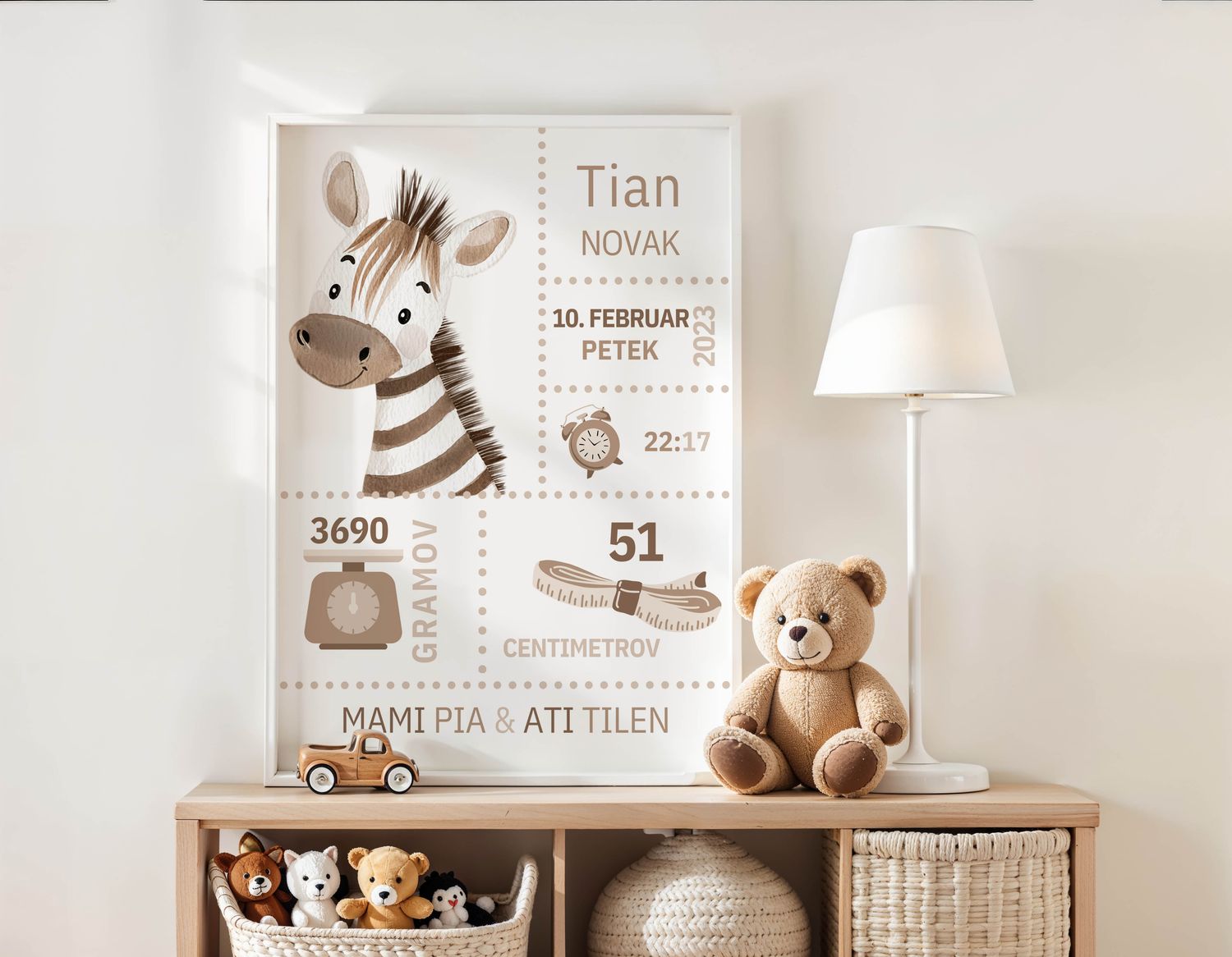 Grafika z rojstnimi podatki - izberi žival