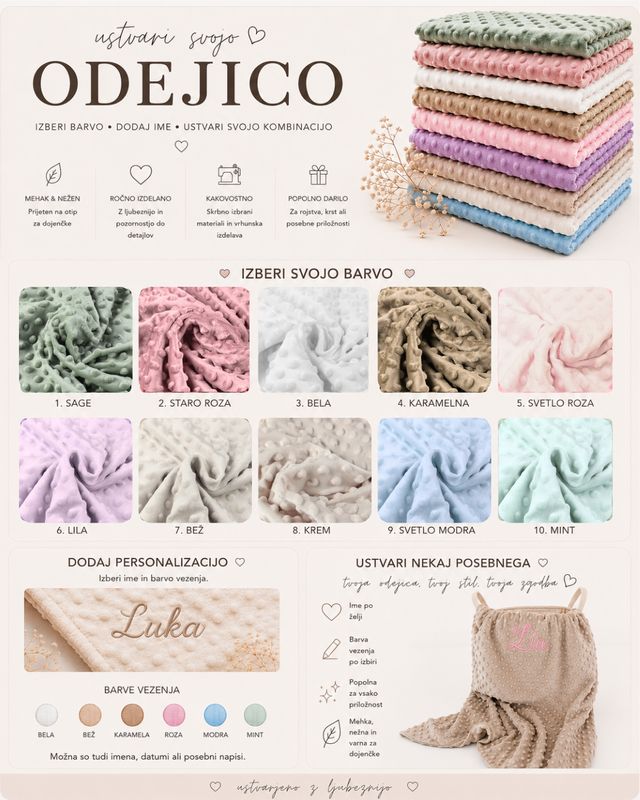 Sestavi svojo - odejica minky
