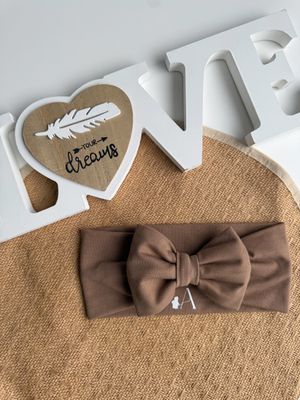 Trak za ušesa z mašnico - rjava