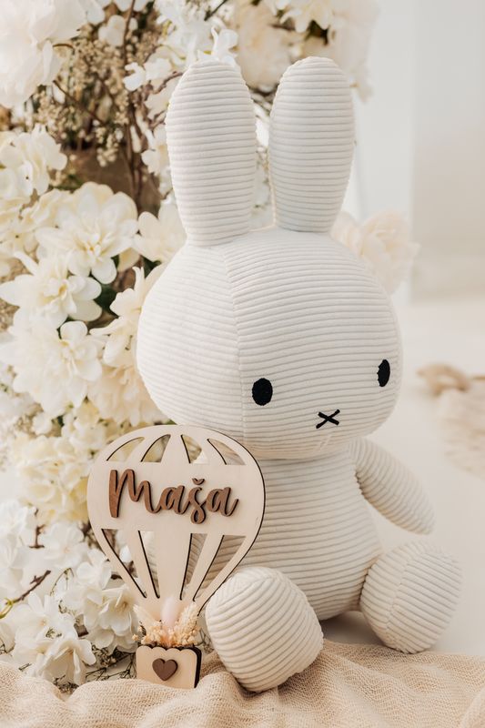 Lesena oznanitvena kartica – Balonček