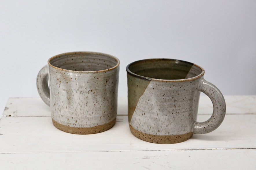 Mug - Flecked white pint mug.