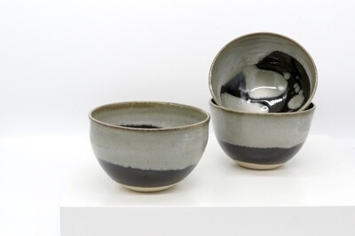 Rice Bowl - Black and mottled grey.