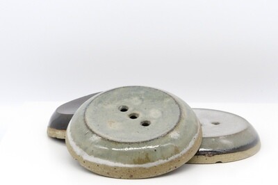Soap Dish - Flecked white and mottled green.