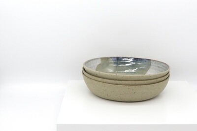 Pasta Bowl - Flecked white and mottled green. Pasta Bowl - Flecked white and mottled green.