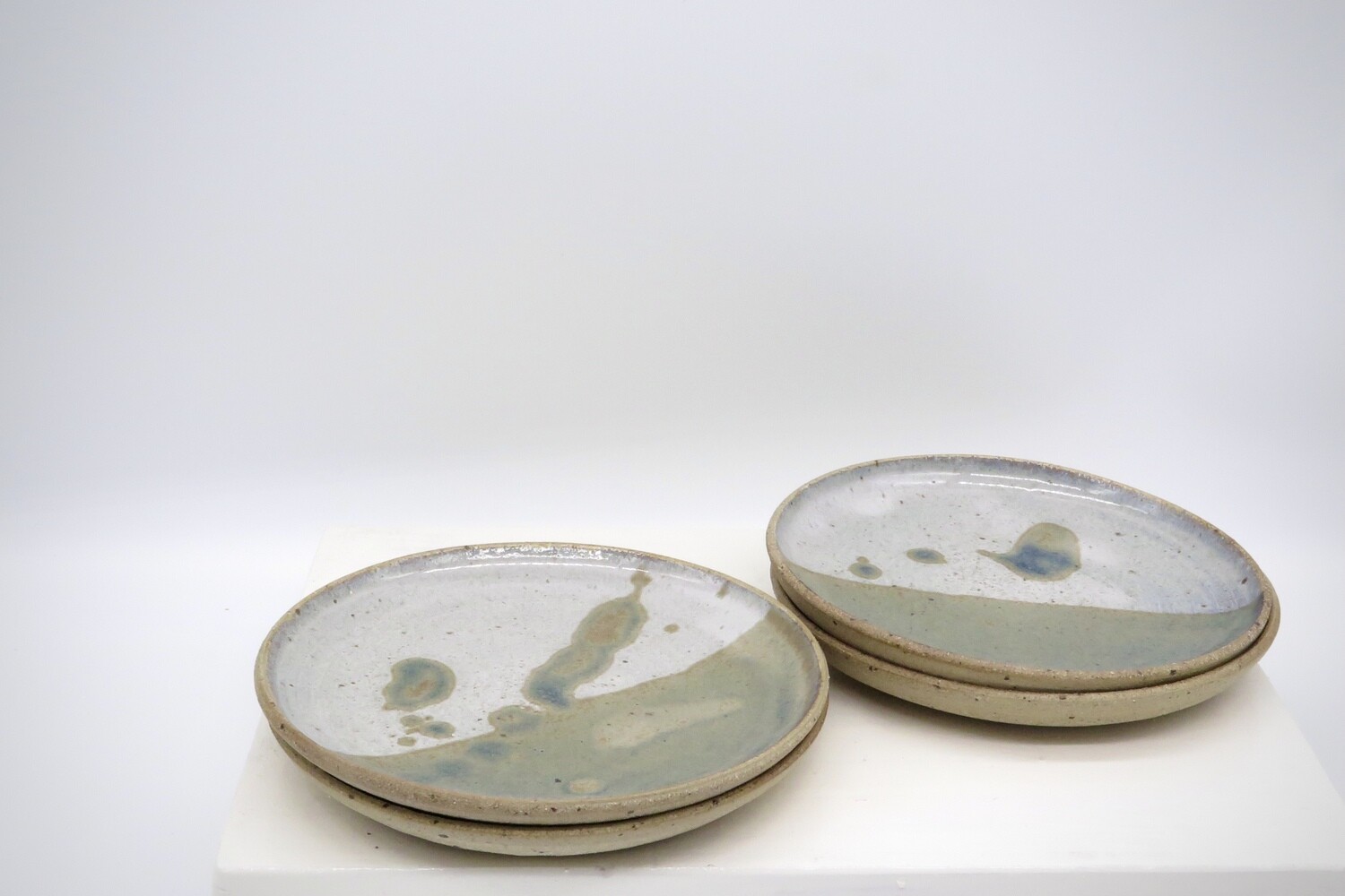 Cake Plate - Flecked white and mottled green.