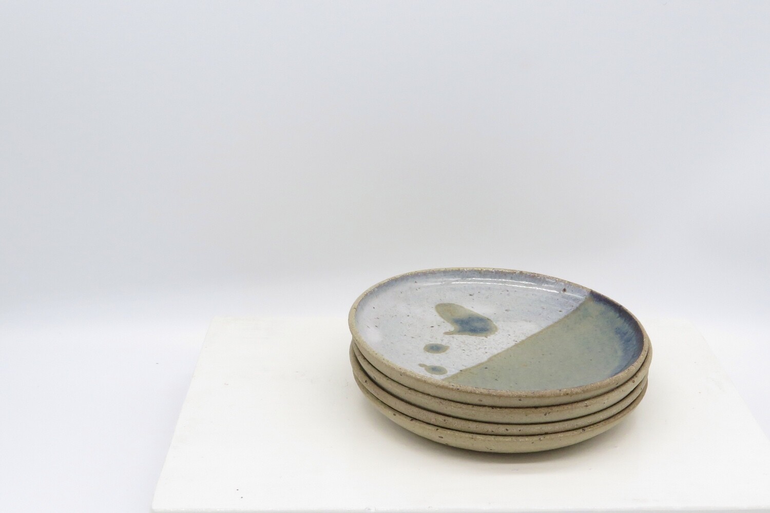 Cake Plate - Flecked white and mottled green.