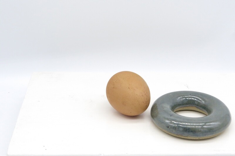 Egg Cup - green donut egg cup.