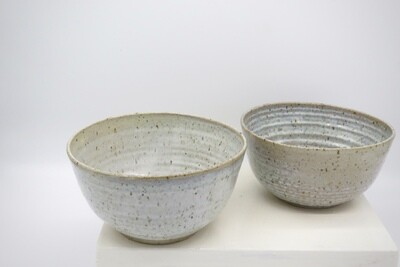 Pudding Bowl - Flecked white pudding bowl.