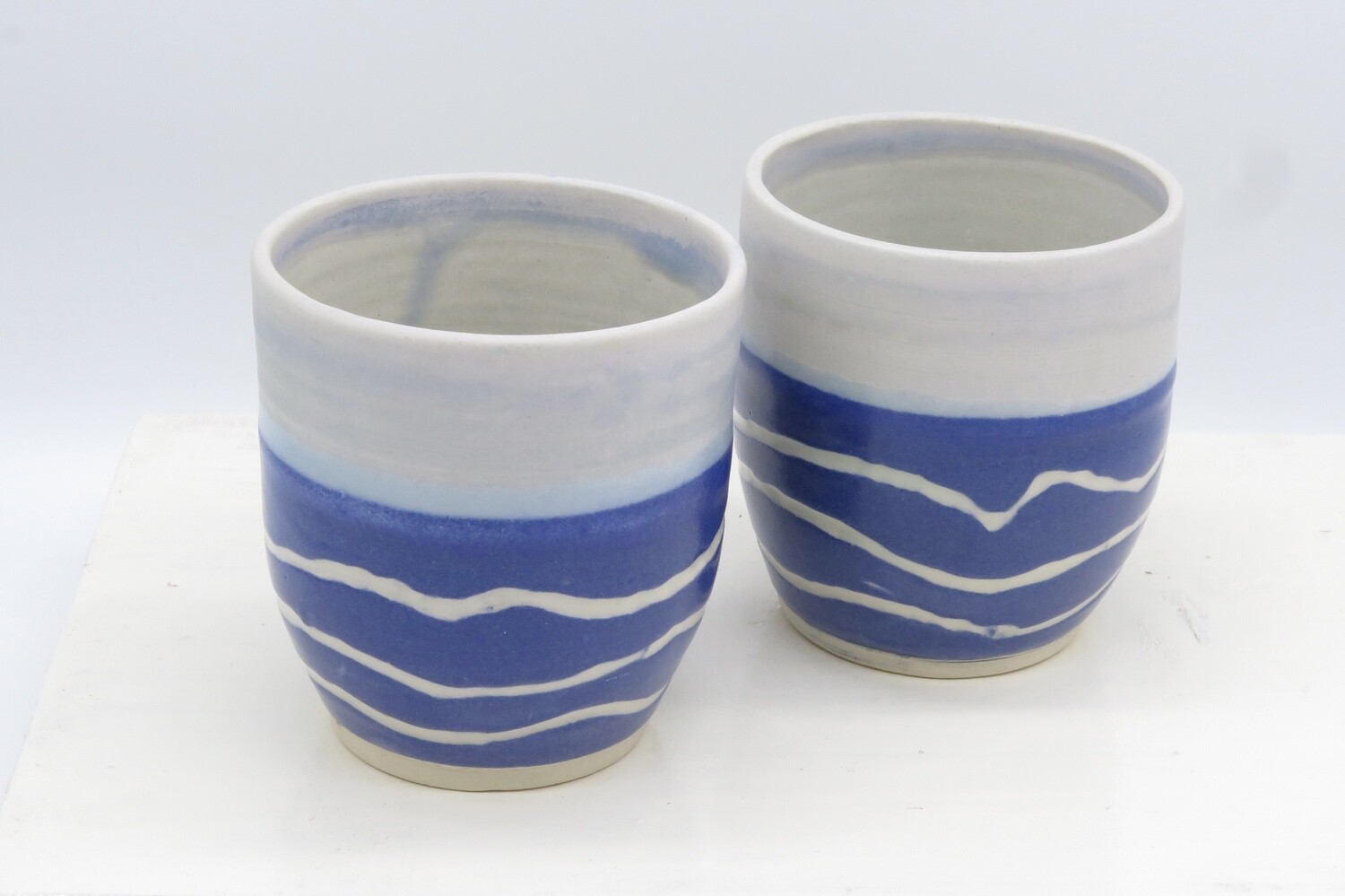 Cup - blue sgraffito cup.