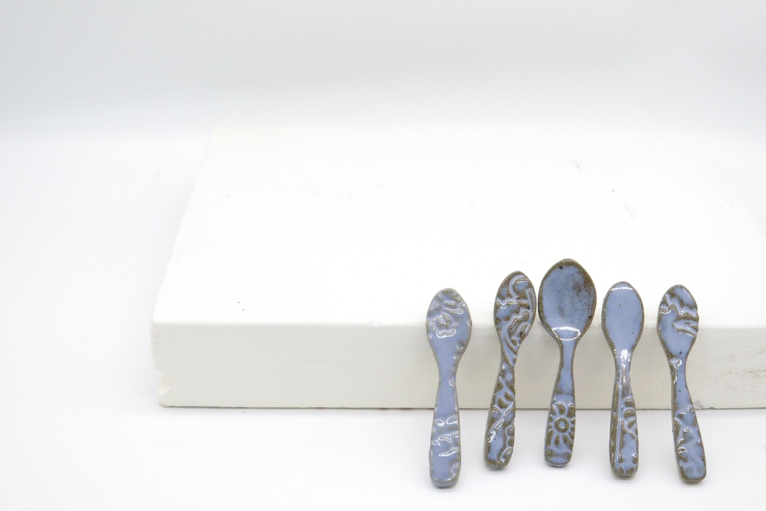 Spoon: Indian woodblock detail in sky blue.