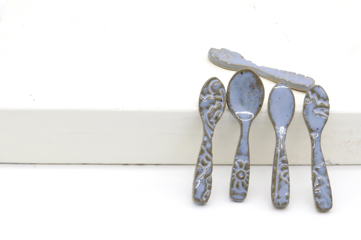 Spoon: Indian woodblock detail in sky blue.