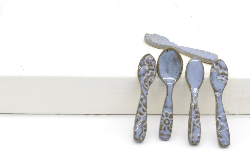 Spoon: Indian woodblock detail in sky blue.