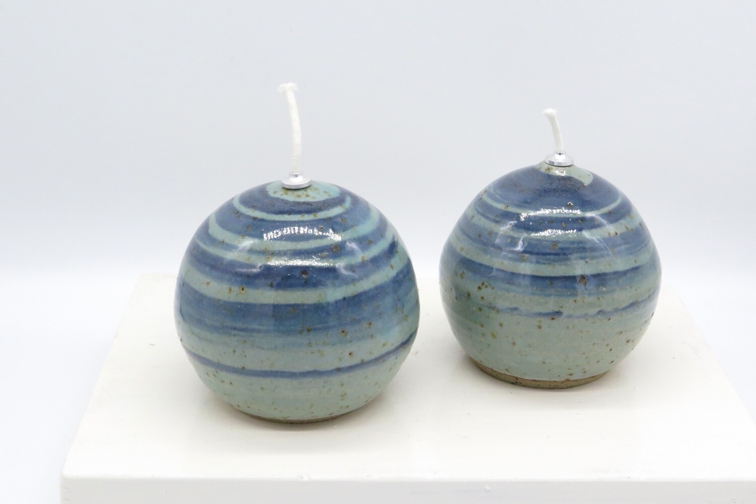 Oil Burner - Flecked green and blue.