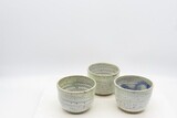 Sake Cup - Mottled white, green and blue.