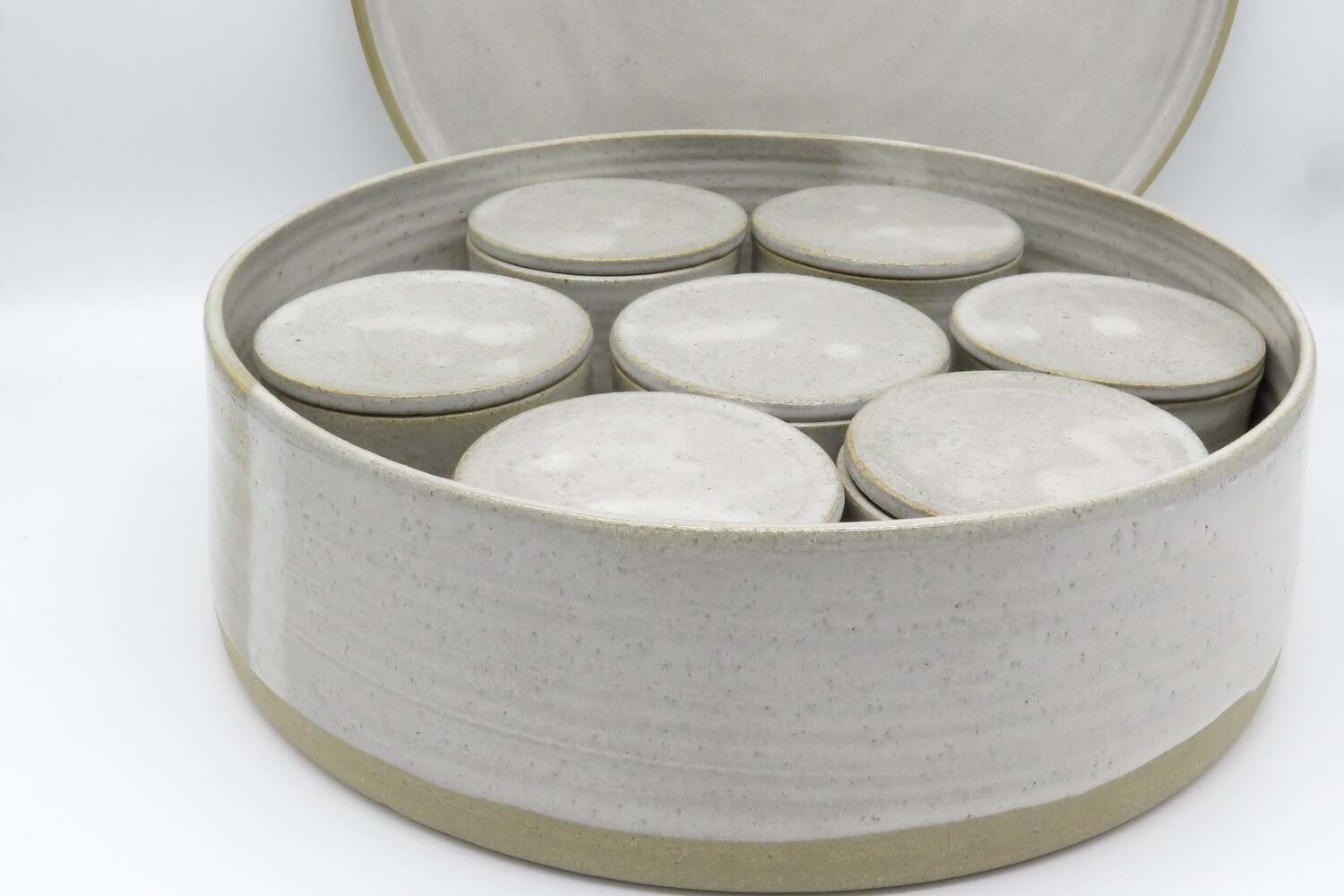 Masala Dabba in flecked white.