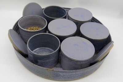 Masala Dabba in flecked purple.