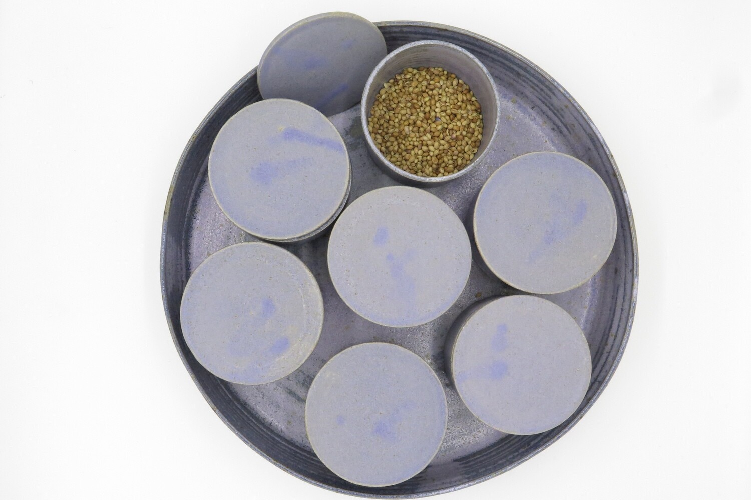 Masala Dabba in flecked purple.