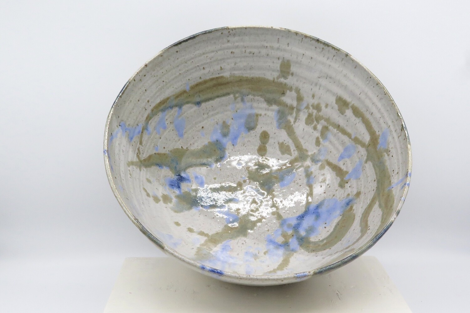 Fruit Bowl - Ivory white, green and blue.