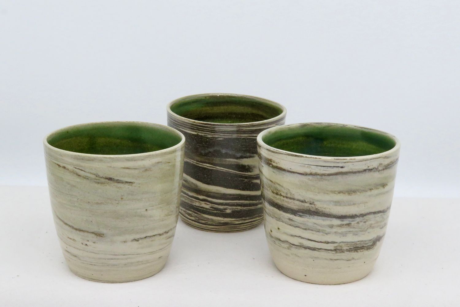 Cup - Marbled Peacock Green.