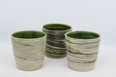 Cup - Marbled Peacock Green. Cup - Marbled Peacock Green.