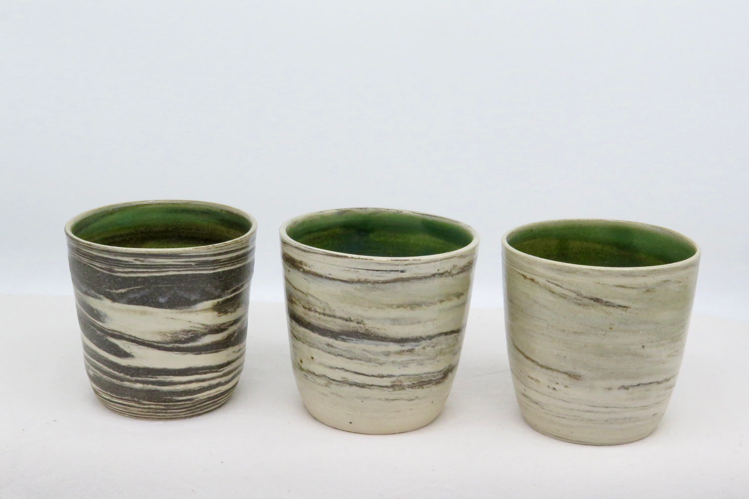 Cup - Marbled Peacock Green.