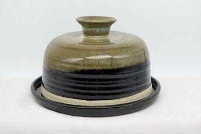 Butter Dish - Midnight sky and mottled bronze