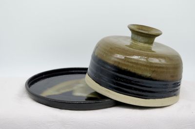 Butter Dish - Midnight sky and mottled bronze Butter Dish - Midnight sky and mottled bronze