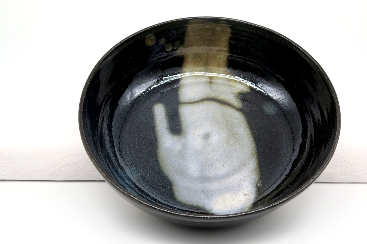 Serving Bowl - Black and mottled bronze