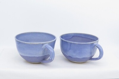 Tea Cup - Purple and sky blue.