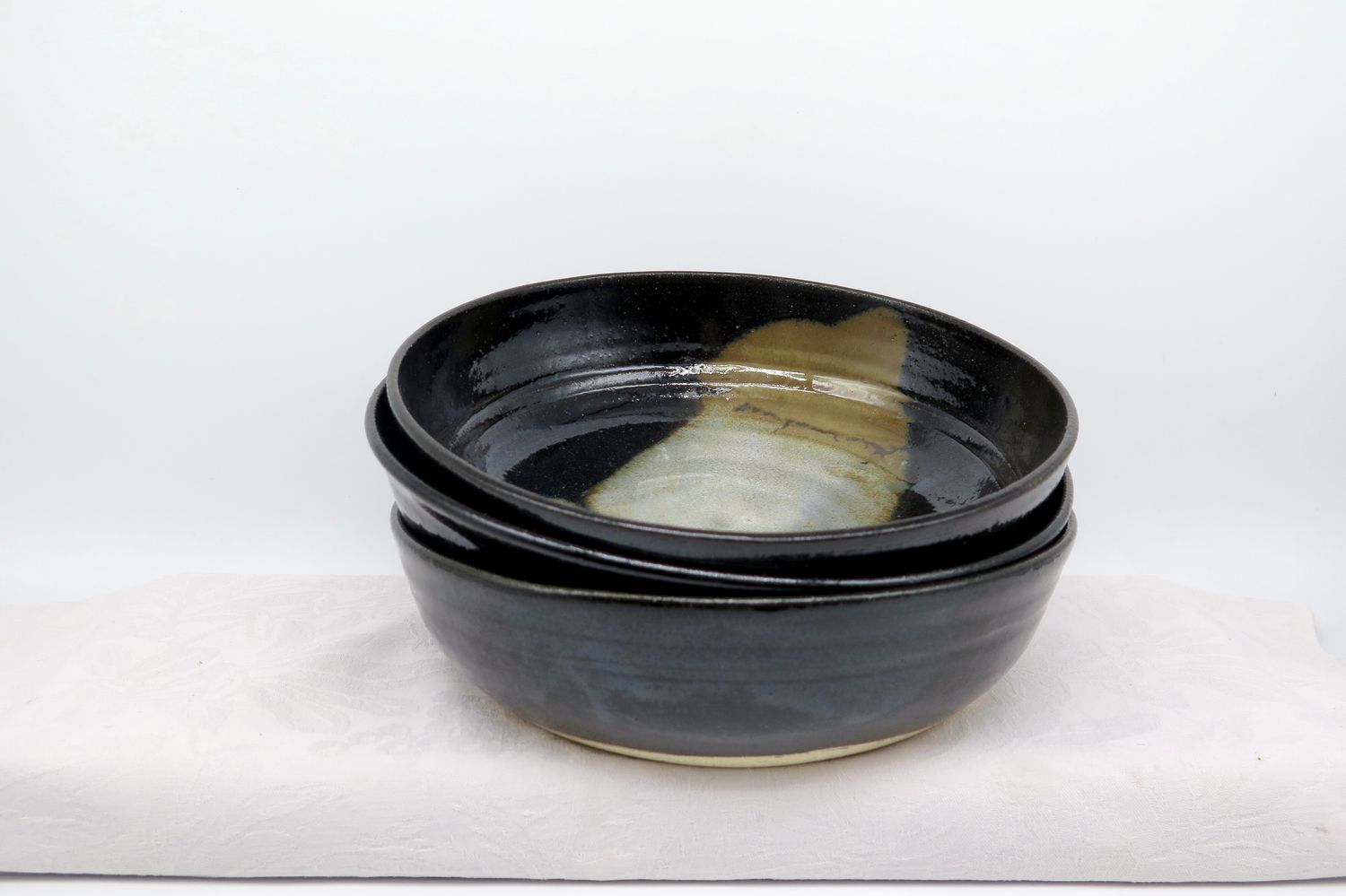Pasta Bowl - Midnight sky and mottled bronze