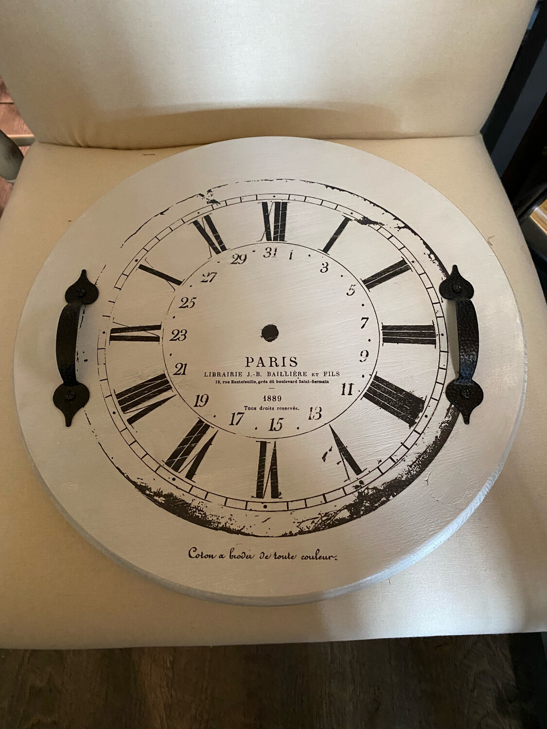 Round Wooden Tray With Transfer