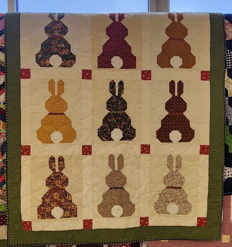 Farmhouse country rustic bunny throw quilt