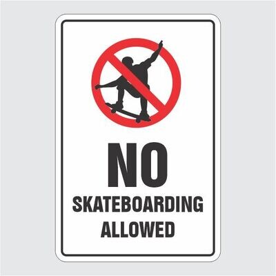 No Skateboarding Allowed w Symbol