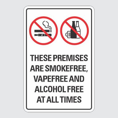 Smoke Vape &amp; Alcohol Free BW