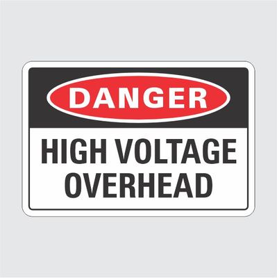 Danger High Voltage Overhead