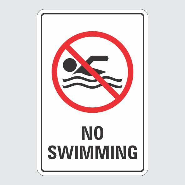 No Swimming with Symbol