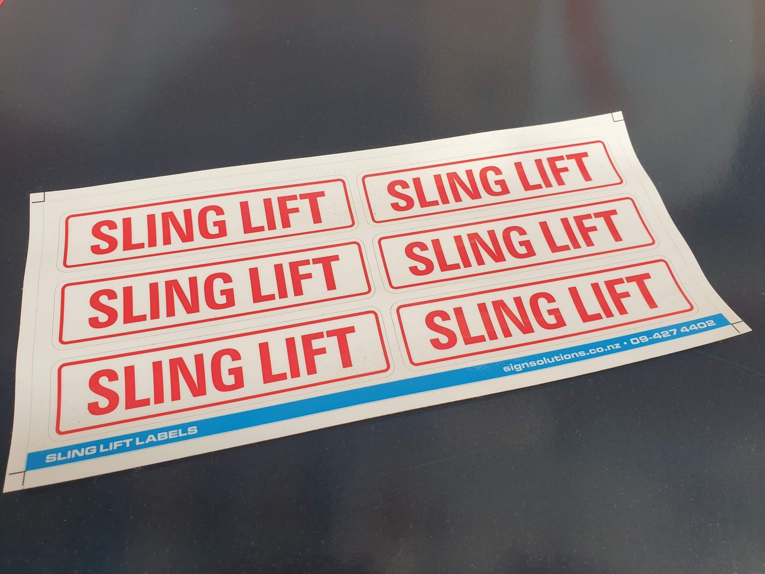 Sling Lift labels, Colour: Red Labels