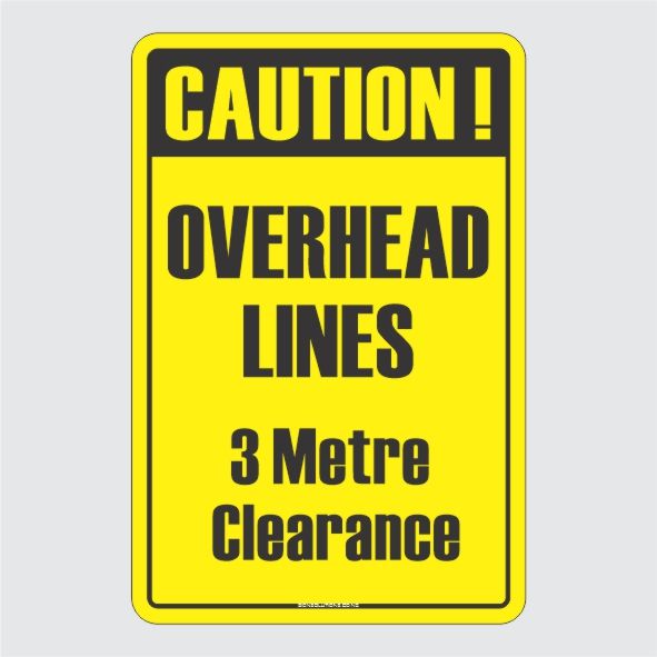 Caution Overhead Lines 3m