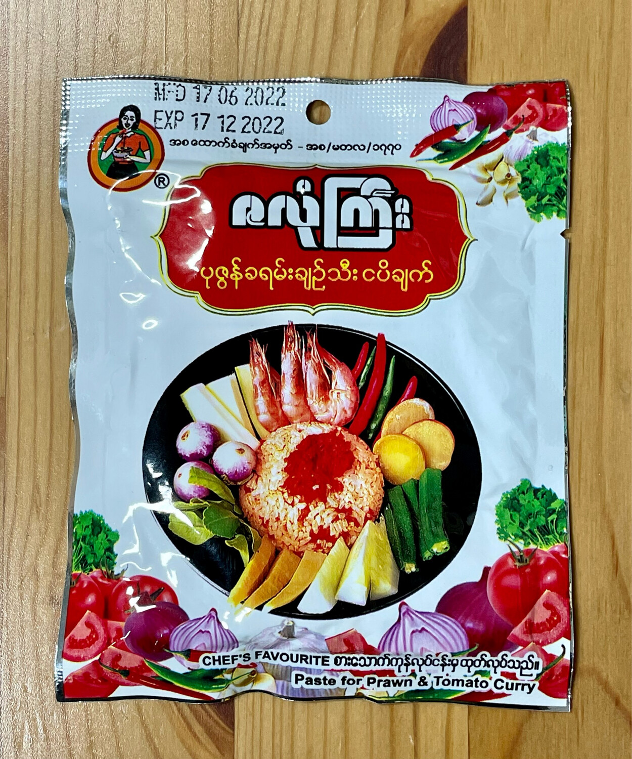 ဇလုံကြီး ပုဇွန်ခရမ်းချဉ်သီးငပိချက် (40 g)