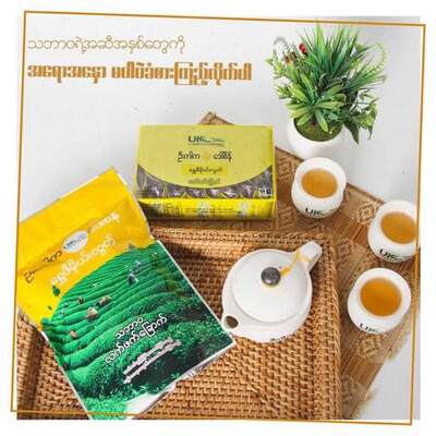 ဦးကာက ရွှေဖီမိုဃ်းလွတ် သဘာဝလက်ဖက်ခြောက် (150g)
